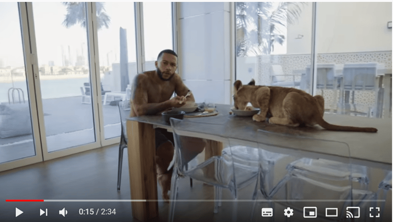 Depay with liger in videoclip