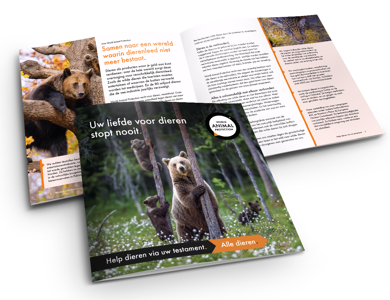 Afbeelding van de brochure over nalaten aan World Animal Protection